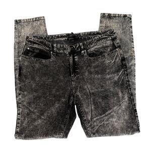 Eileen Fisher Mineral Washed Velvet Black Sateen Jeans Sz 12